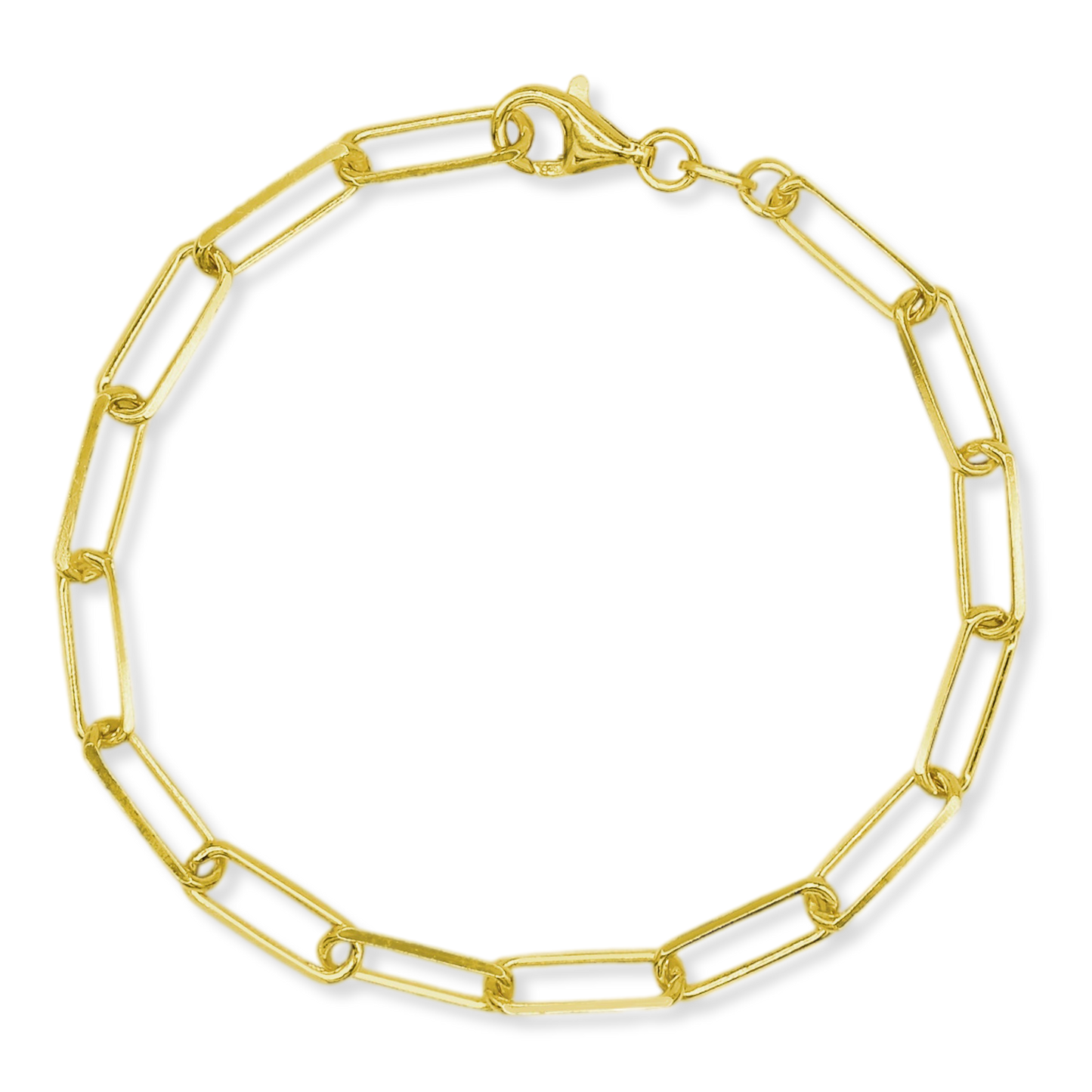 Stellari Gold 18 Karat over Sterling Silver 4.5mm Paperclip Link Chain