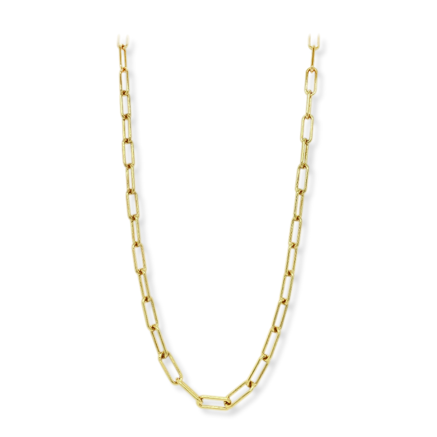 Stellari Gold 18 Karat over Sterling Silver 4.0mm Round Paperclip Link Chain