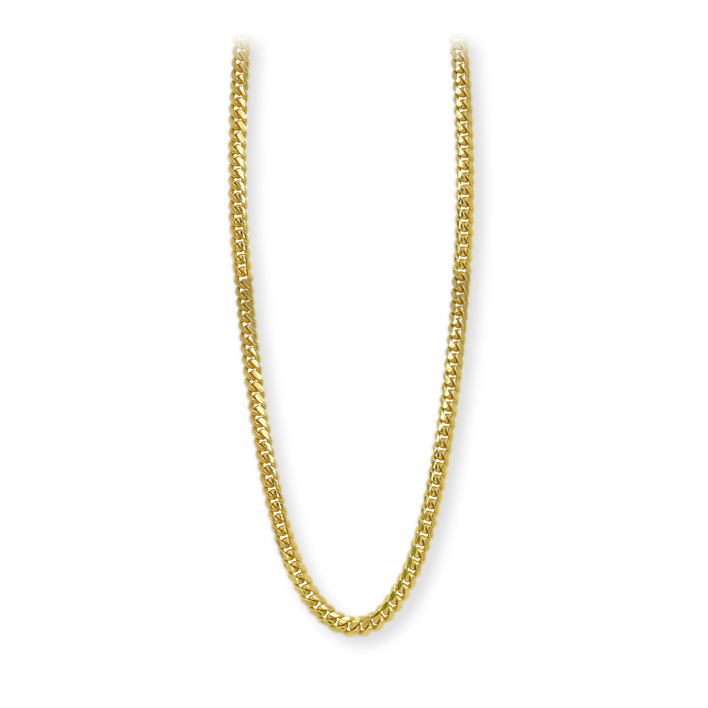 Franco Stellari Italian Sterling Silver Yellow Gold 5mm Cuban Link Chain