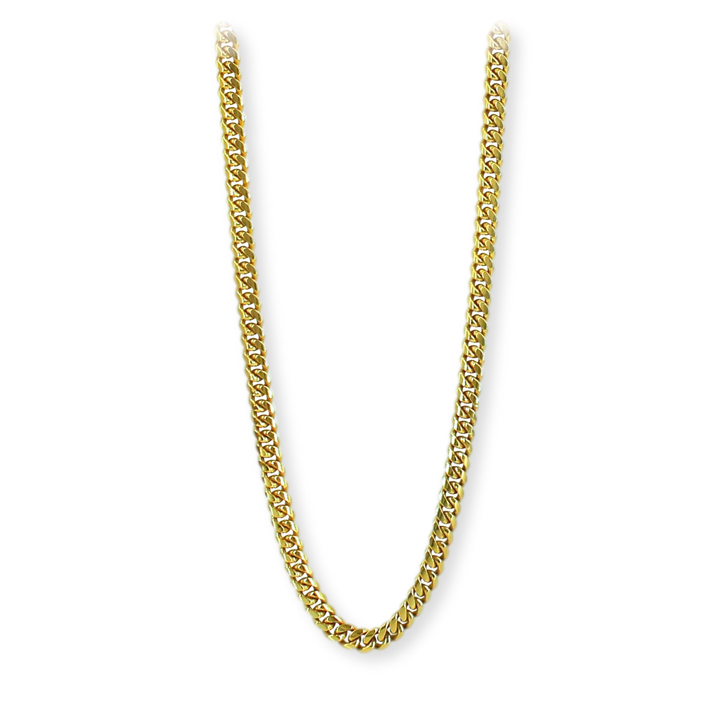 Franco Stellari Italian Sterling Silver Yellow Gold 6.8mm Cuban Link Chain