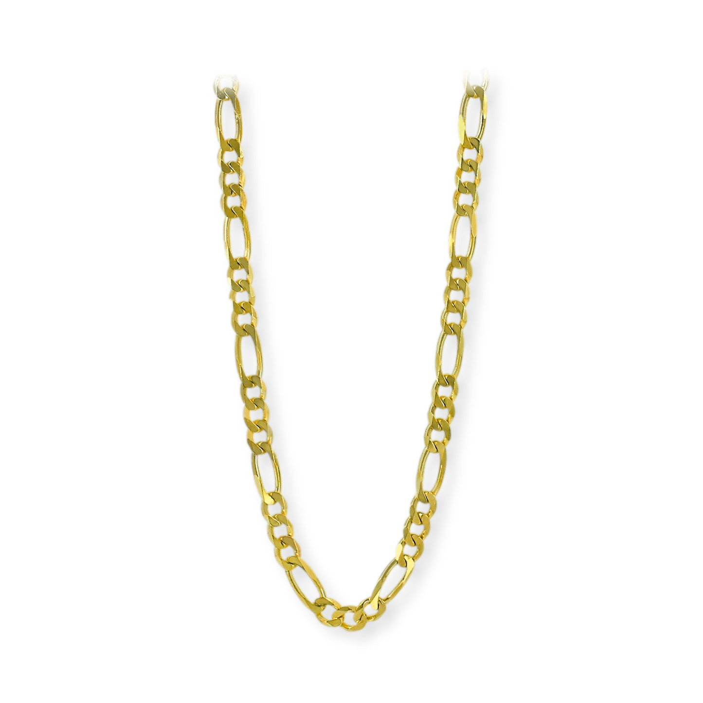 Franco Stellari Italian Sterling Silver Yellow Gold 8.0mm Figaro Link Chain