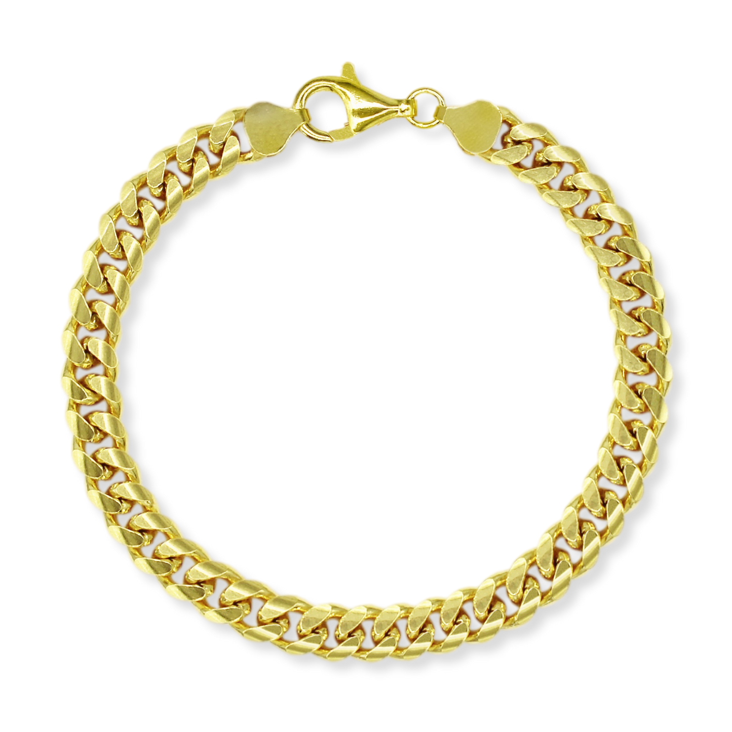 Franco Stellari Italian Sterling Silver Yellow Gold 7.8mm Cuban Link Chain