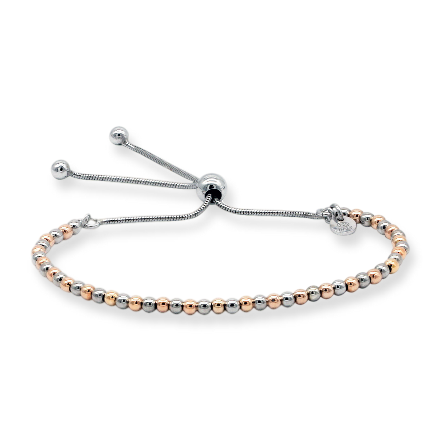 Stellari Rose Two-Tone Beaded Bolo Bracelet