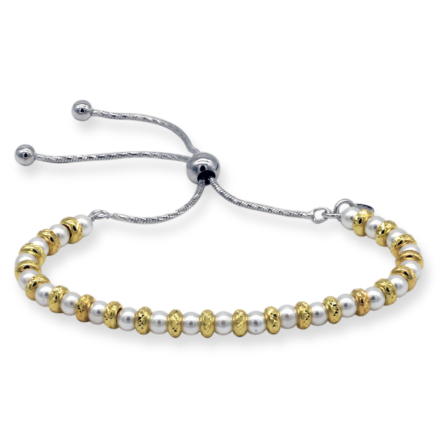 Two-Tone Pearl Bolo Bracelet