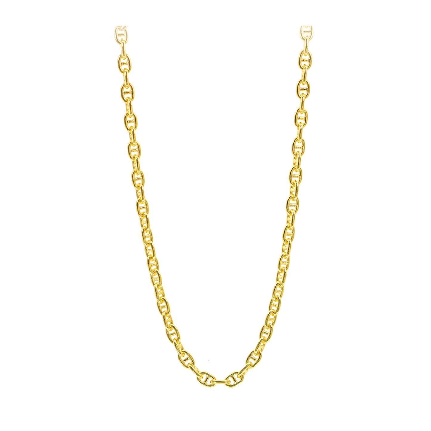 Stellari Gold 5mm 3D Anchor/Mariner Link Neck Chain