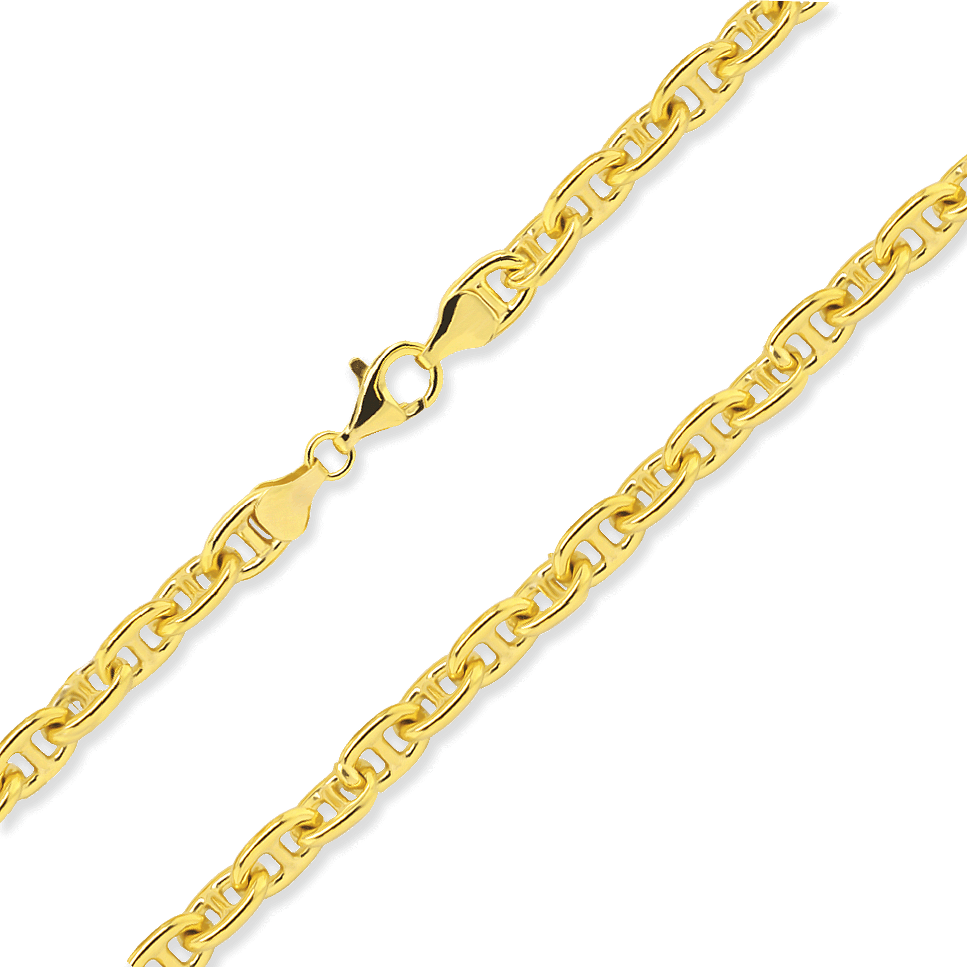 Stellari Gold 6mm 3D Anchor/Mariner Link Neck Chain