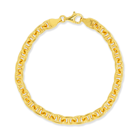 Made in Italy, Stellari Gold 7mm 3D Anchor Mariner Bracelet