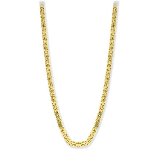 18K Gold over Sterling 4mm Byzantine Necklace