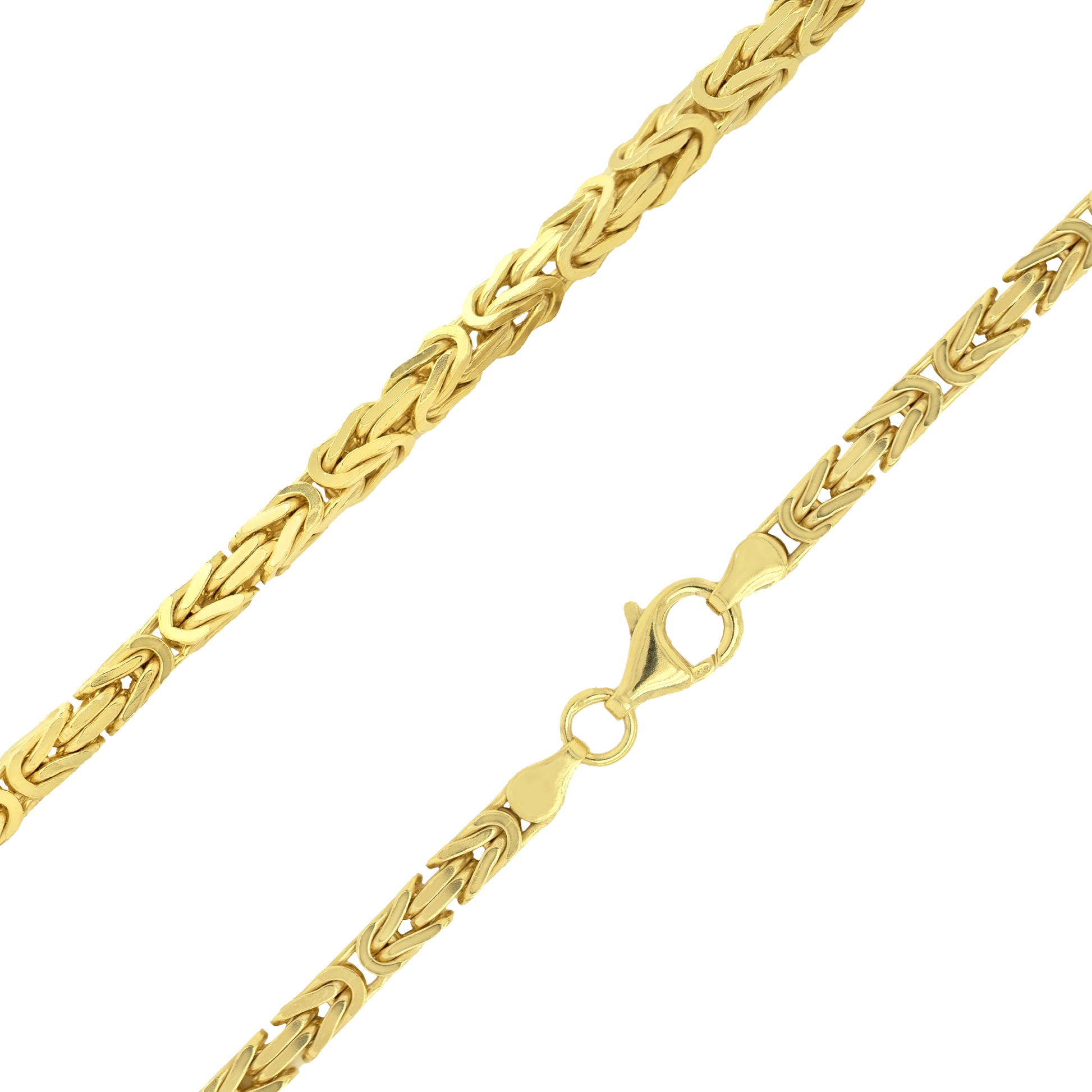 18K Gold over Sterling 4mm Byzantine Chain
