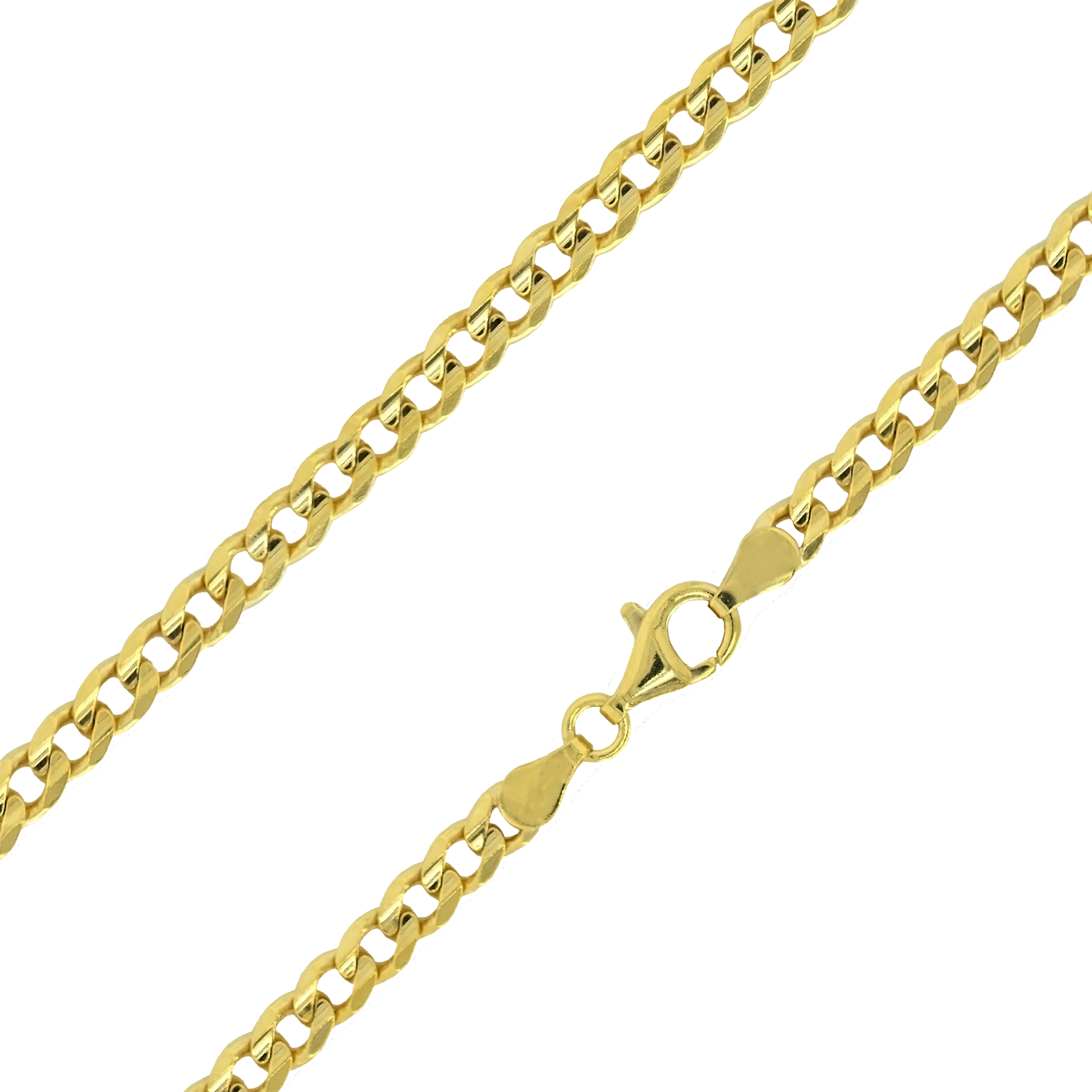 18K Gold Bonded Sterling 5.5mm Curb Link Chain