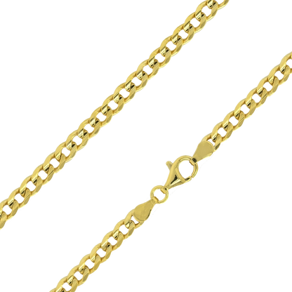 18K Gold Bonded Sterling 5.5mm Curb Link Chain