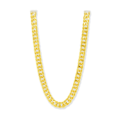 Italian Sterling Silver Yellow Gold 7mm Double Link Necklace