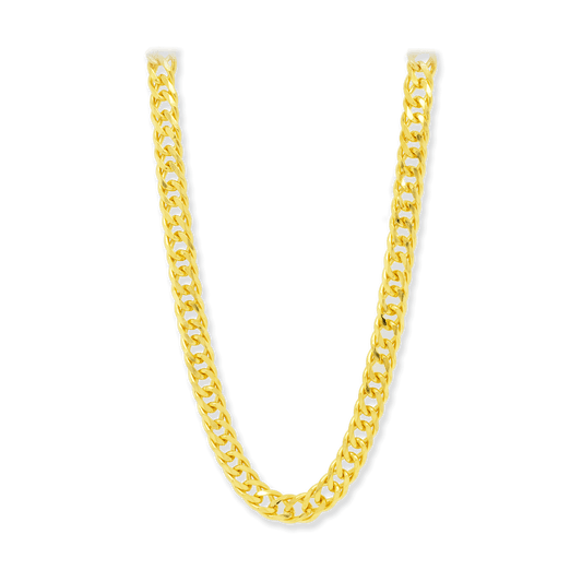 Italian Sterling Silver Yellow Gold 7mm Double Link Necklace