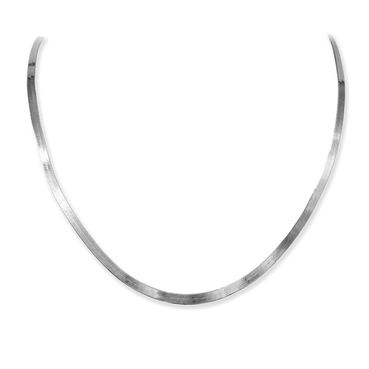 Made in Italy Sterling Silver 3.5mm Herringbone Chain Necklace