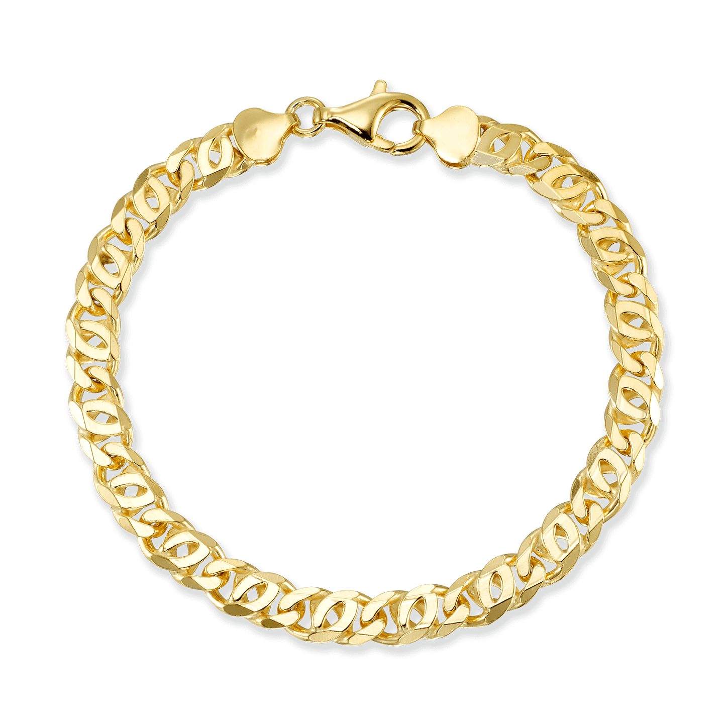 Stellari Gold 7.5mm Tiger Eye Link Bracelet