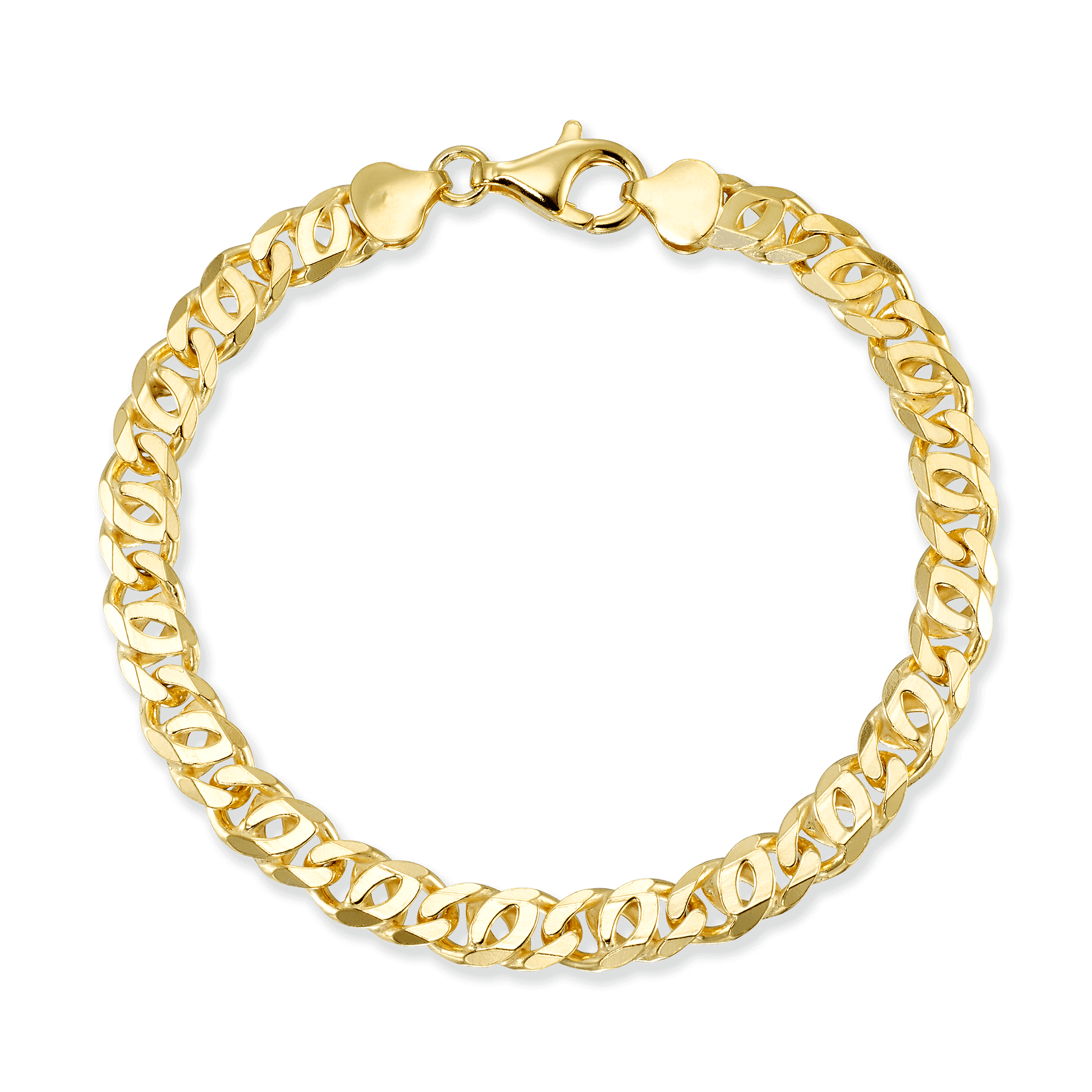 Stellari Gold 7.5mm Tiger Eye Link Bracelet