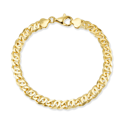 Stellari Gold 7.5mm Tiger Eye Link Bracelet