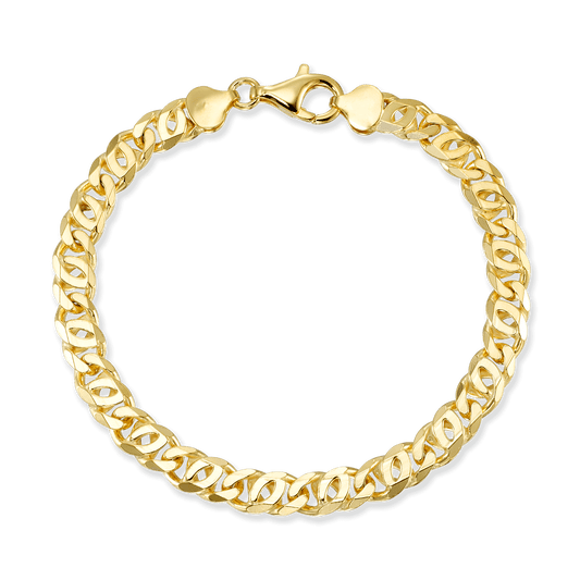 Stellari Gold 7.5mm Tiger Eye Link Bracelet