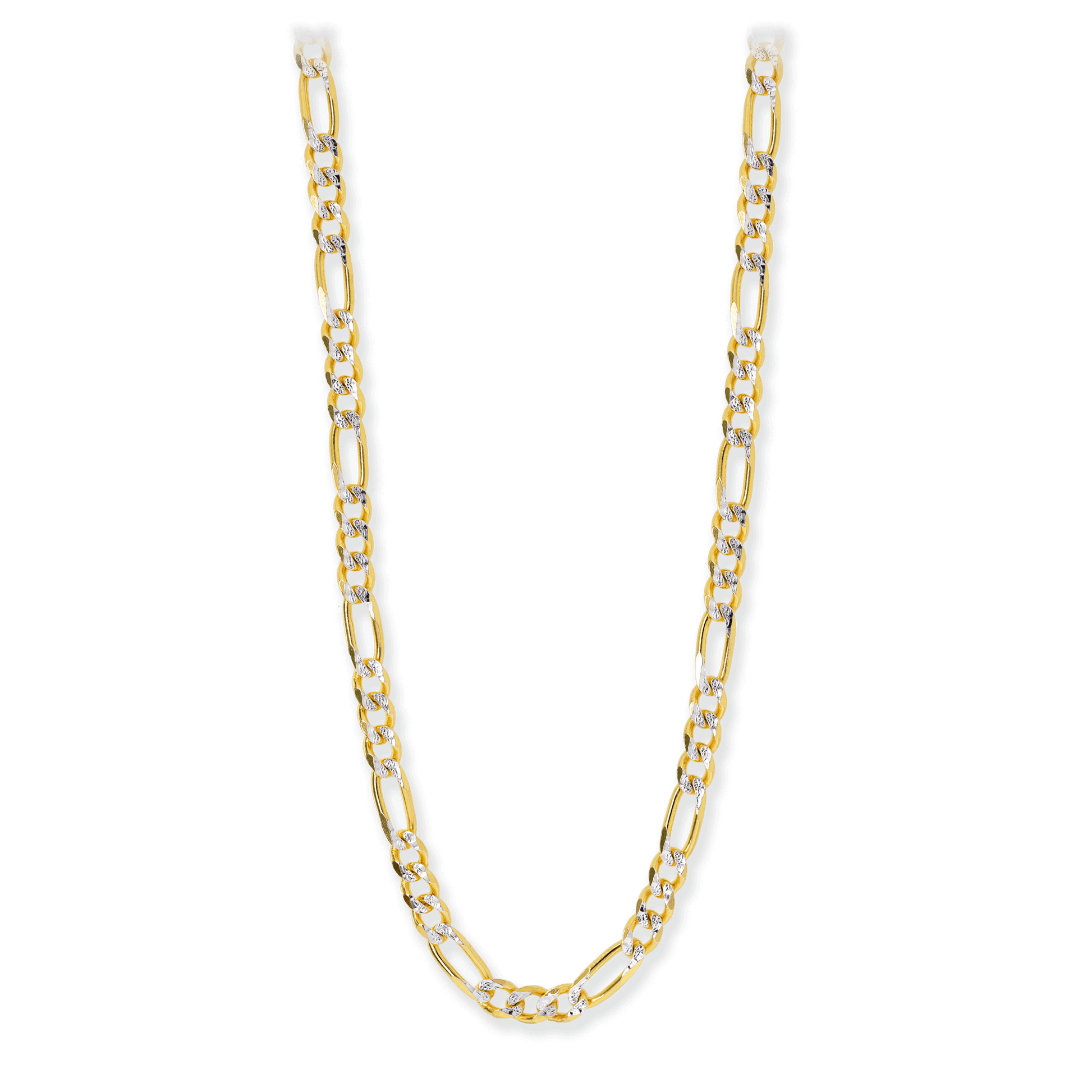 5.5mm Pave Figaro Neck Chain in 18K Gold over Sterling Silver