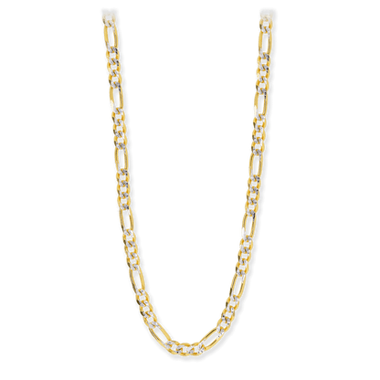 5.5mm Pave Figaro Neck Chain in 18K Gold over Sterling Silver