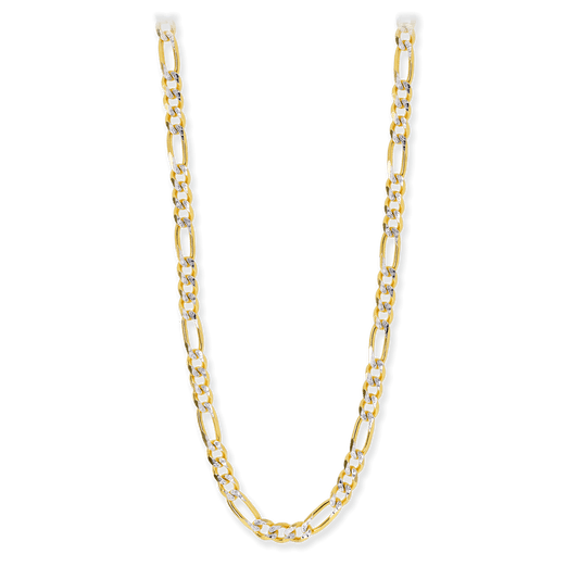 5.5mm Pave Figaro Neck Chain in 18K Gold over Sterling Silver