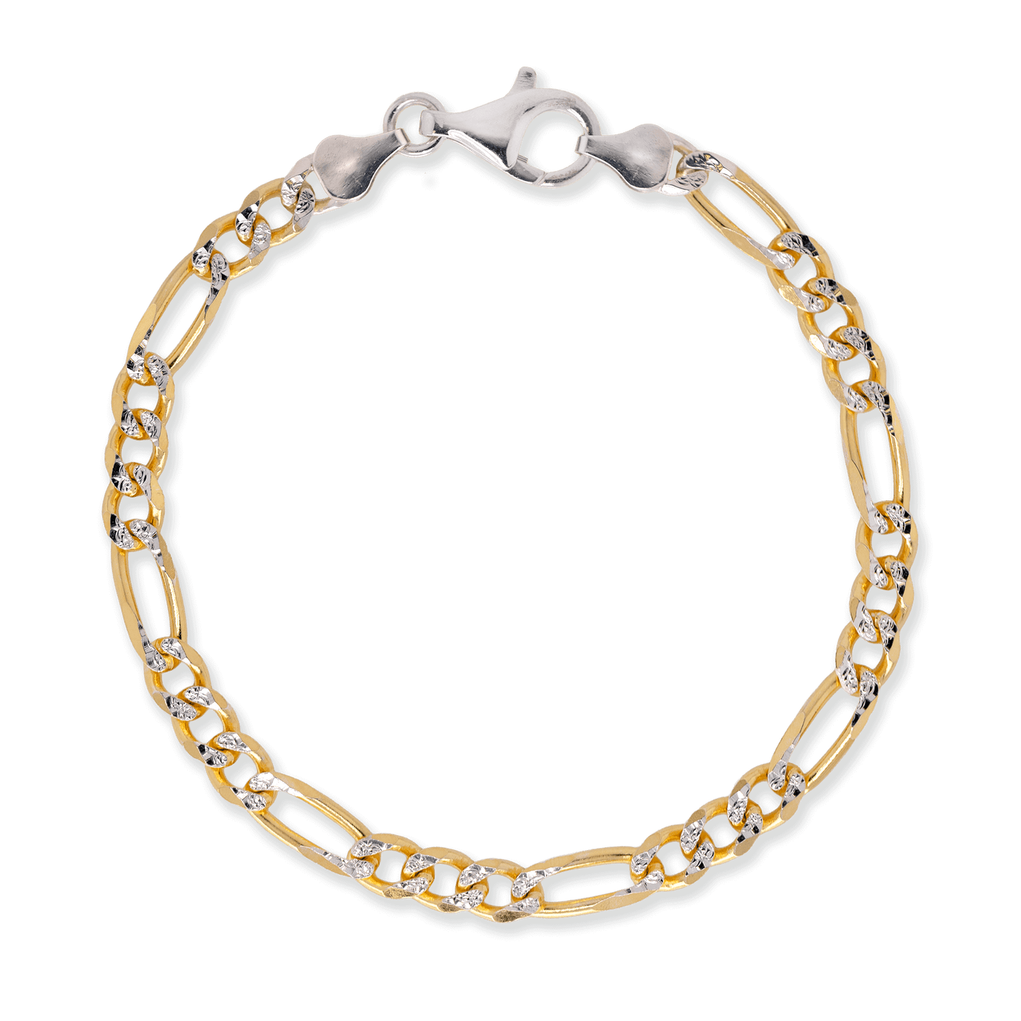 Stellari Gold 5.5mm Pave Figaro Bracelet