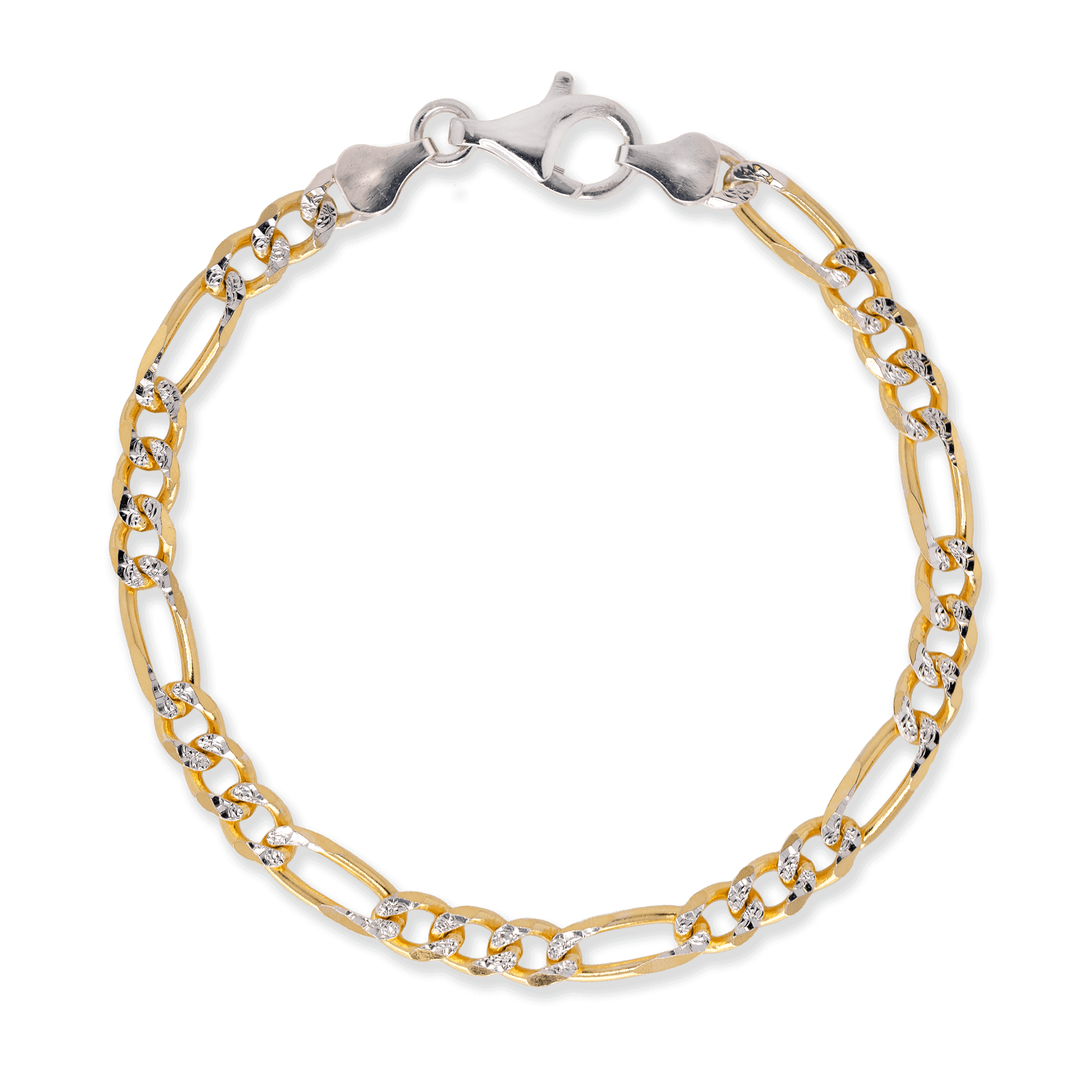 Stellari Gold 5.5mm Pave Figaro Bracelet
