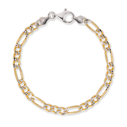 Stellari Gold 5.5mm Pave Figaro Bracelet