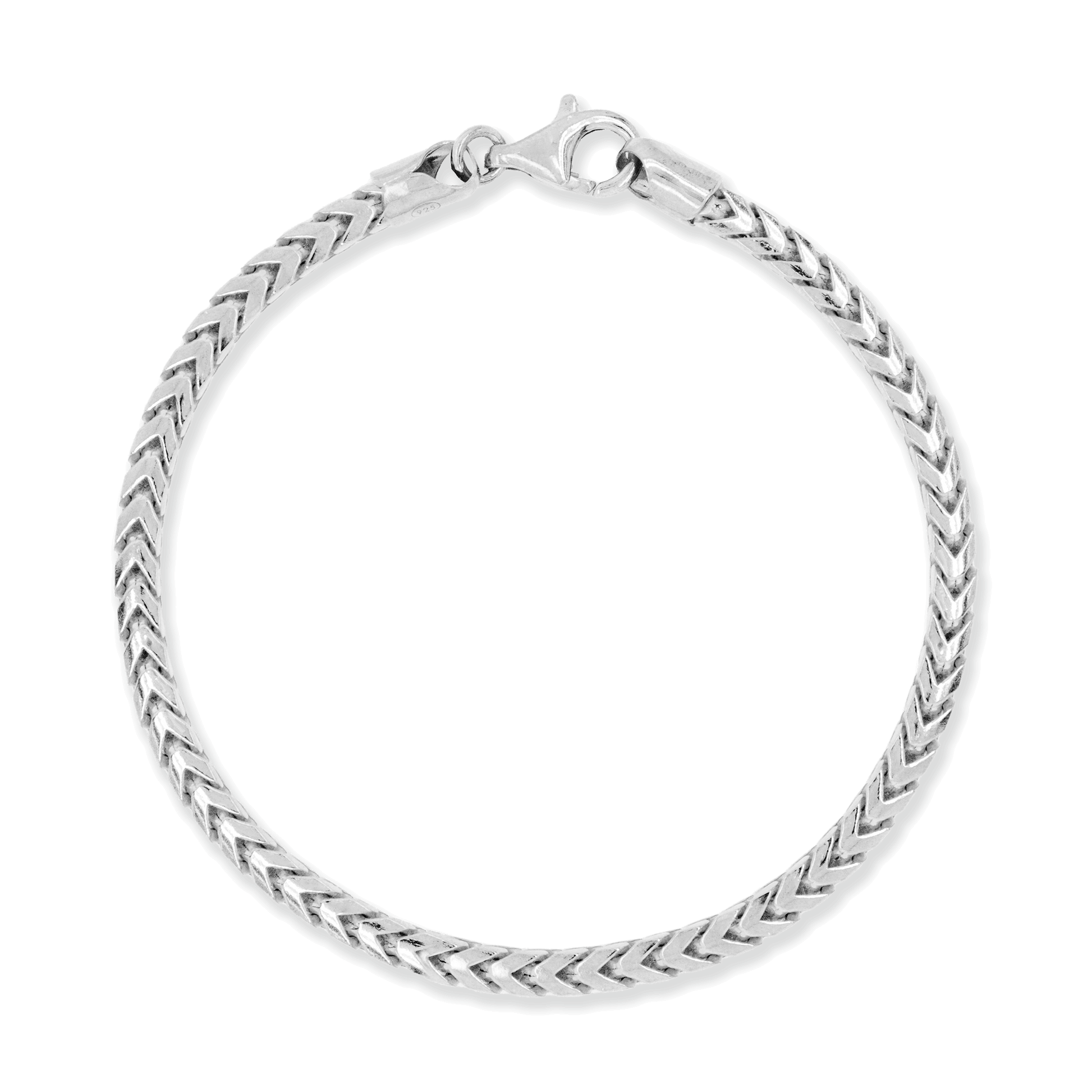 Franco Stellari Italian Sterling Silver 4mm Franco Bracelet