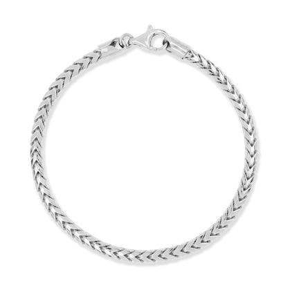 Franco Stellari Italian Sterling Silver 4mm Franco Bracelet