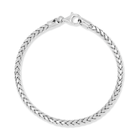 Franco Stellari Italian Sterling Silver 4mm Franco Bracelet
