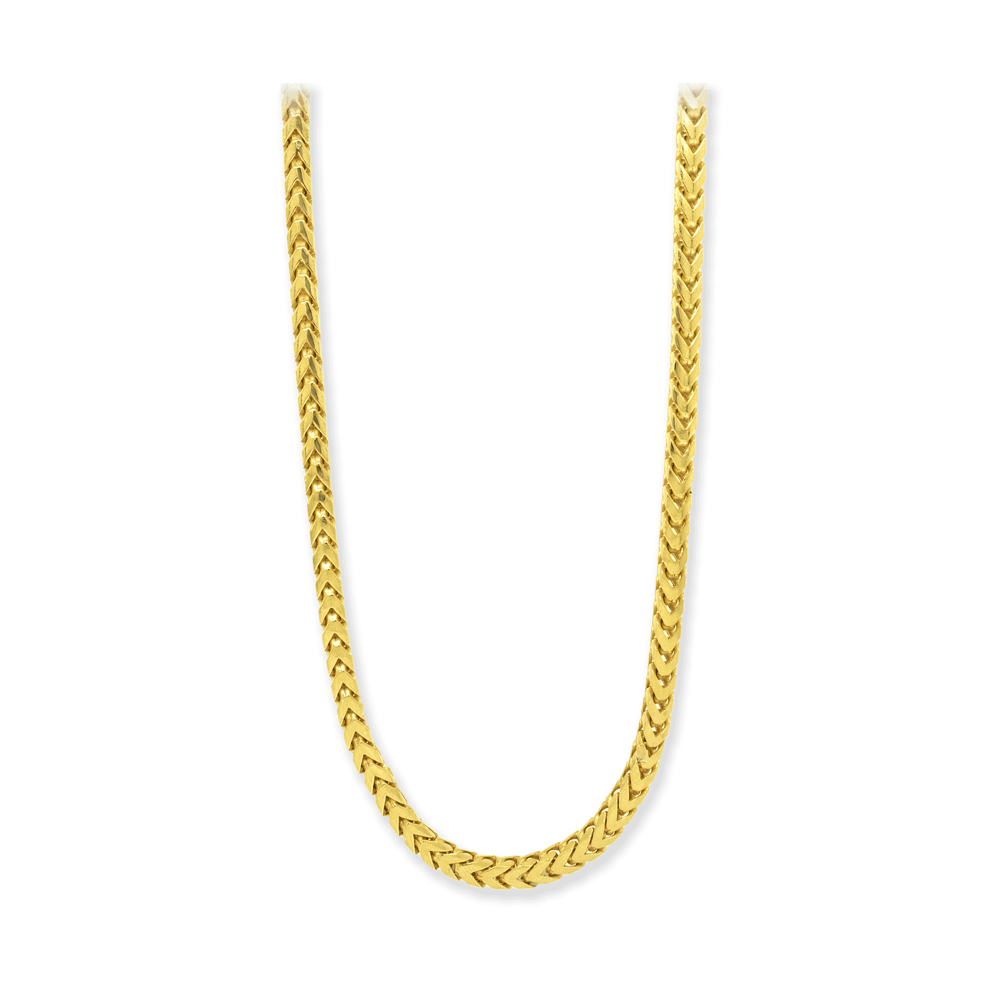 Made in Italy Sterling Silver Yellow Gold 4mm Franco Neck Chain
