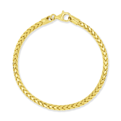 Franco Stellari Italian Sterling Silver Yellow Gold 4mm Franco Bracelet
