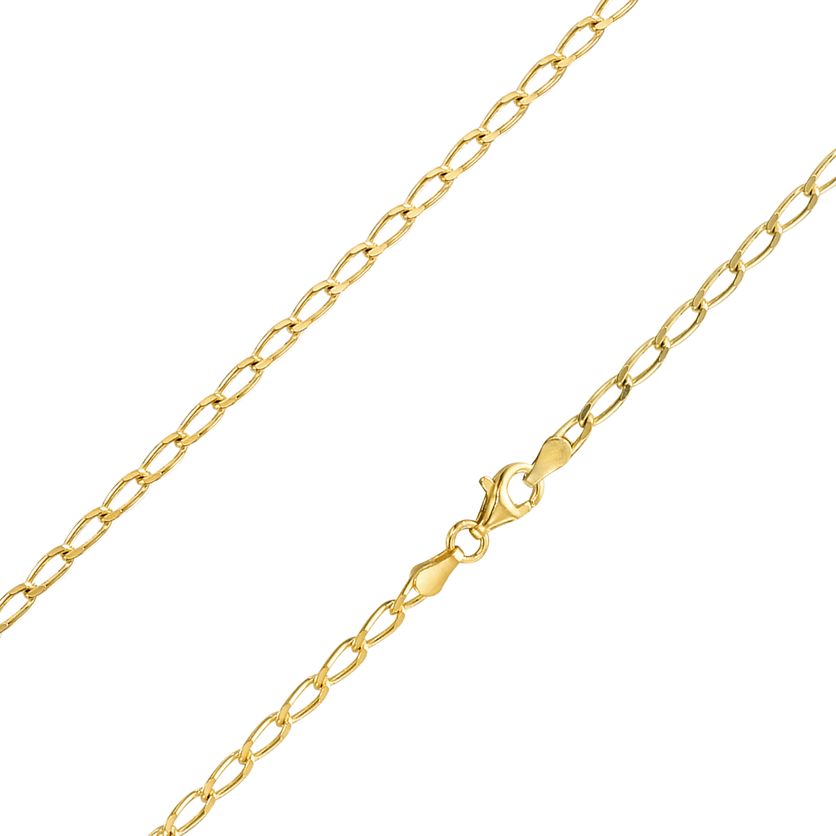 Stellari Gold 3mm Elongated Curb Link Necklace