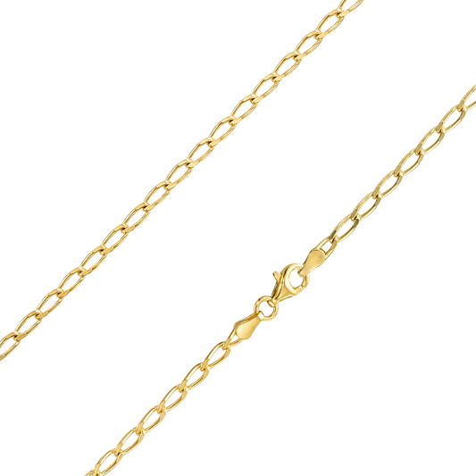 Stellari Gold 3mm Elongated Curb Link Necklace