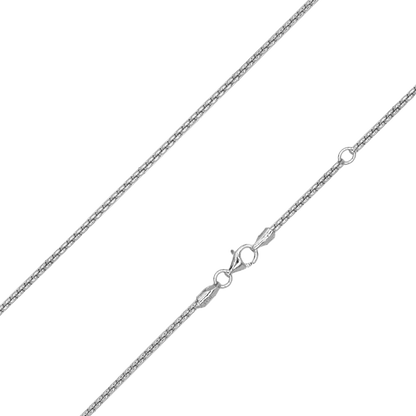 Sterling Silver Round Box Chain, 1.5mm, Adjustable Length