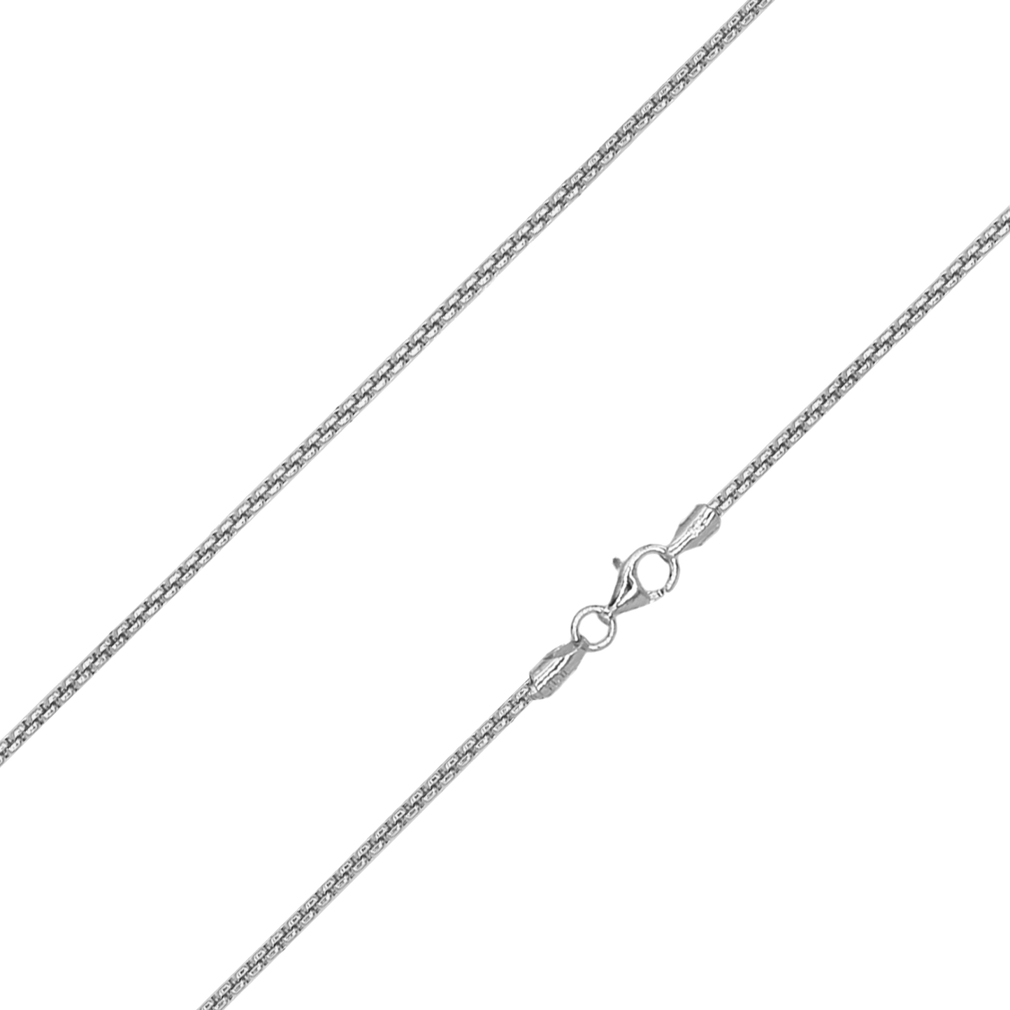 Sterling Silver Round Box Chain, 1.5mm