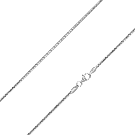 Sterling Silver Round Box Chain, 1.5mm