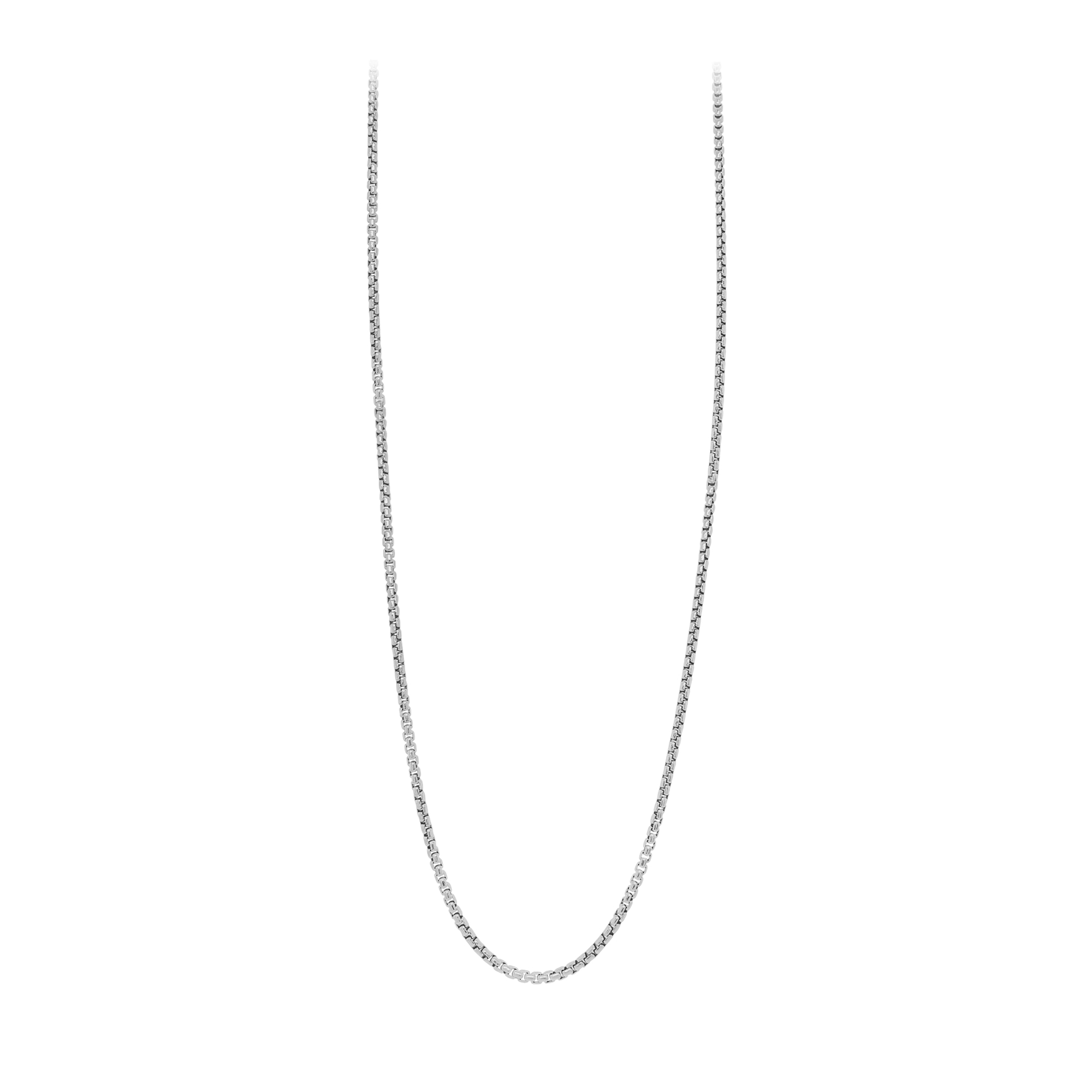 Sterling Silver Round Box Chain, 1.5mm