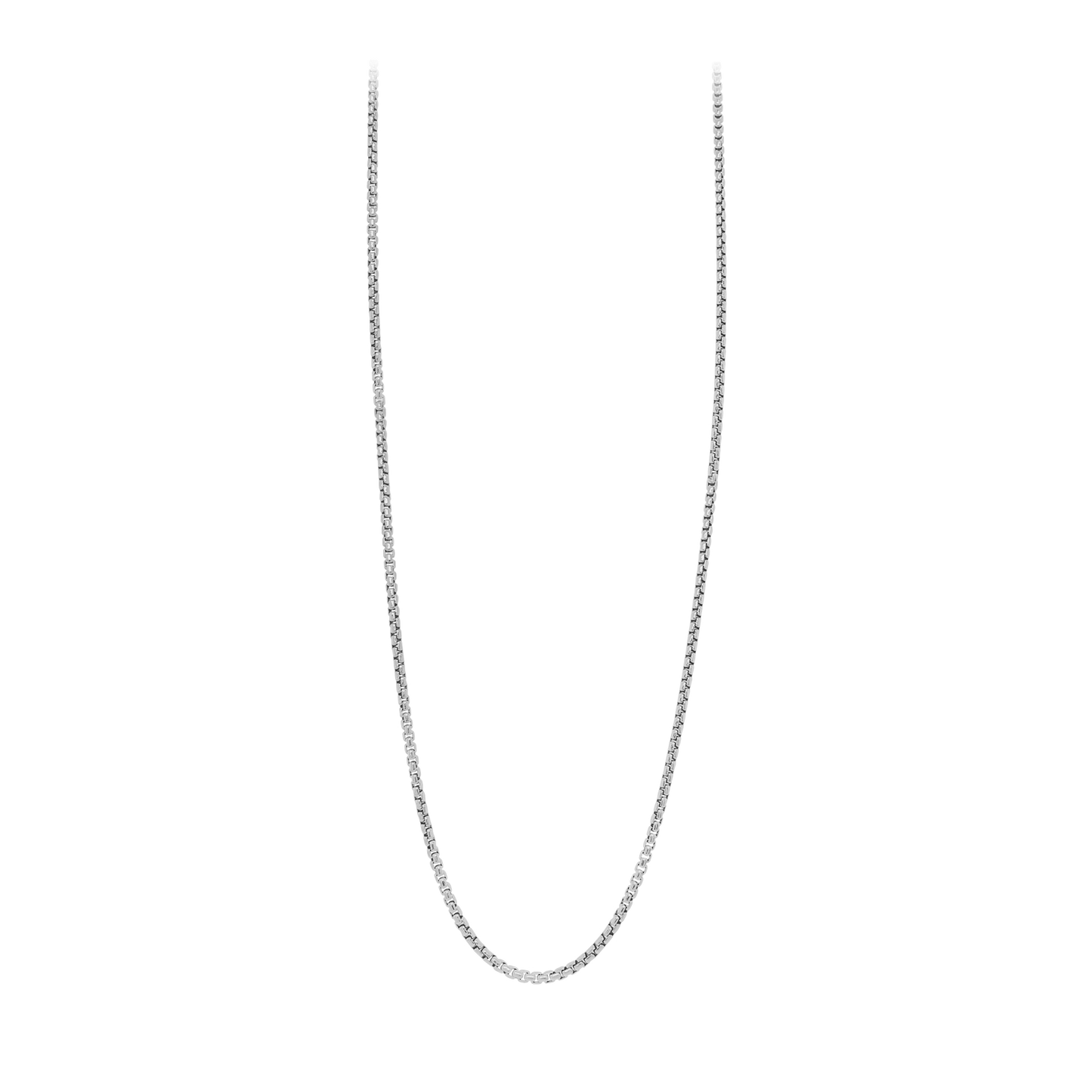 Sterling Silver Round Box Chain, 1.5mm, Adjustable Length