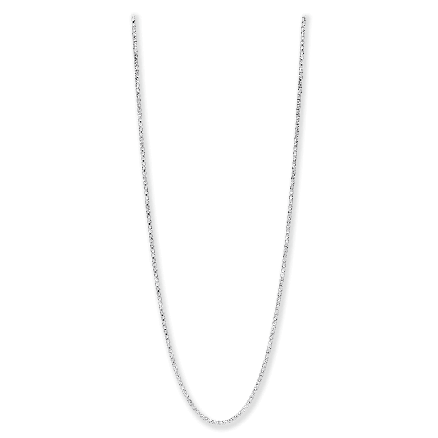Made in Italy, Sterling Silver Round Box Chain, 1.9mm