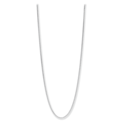 Made in Italy, Sterling Silver Round Box Chain, 1.9mm