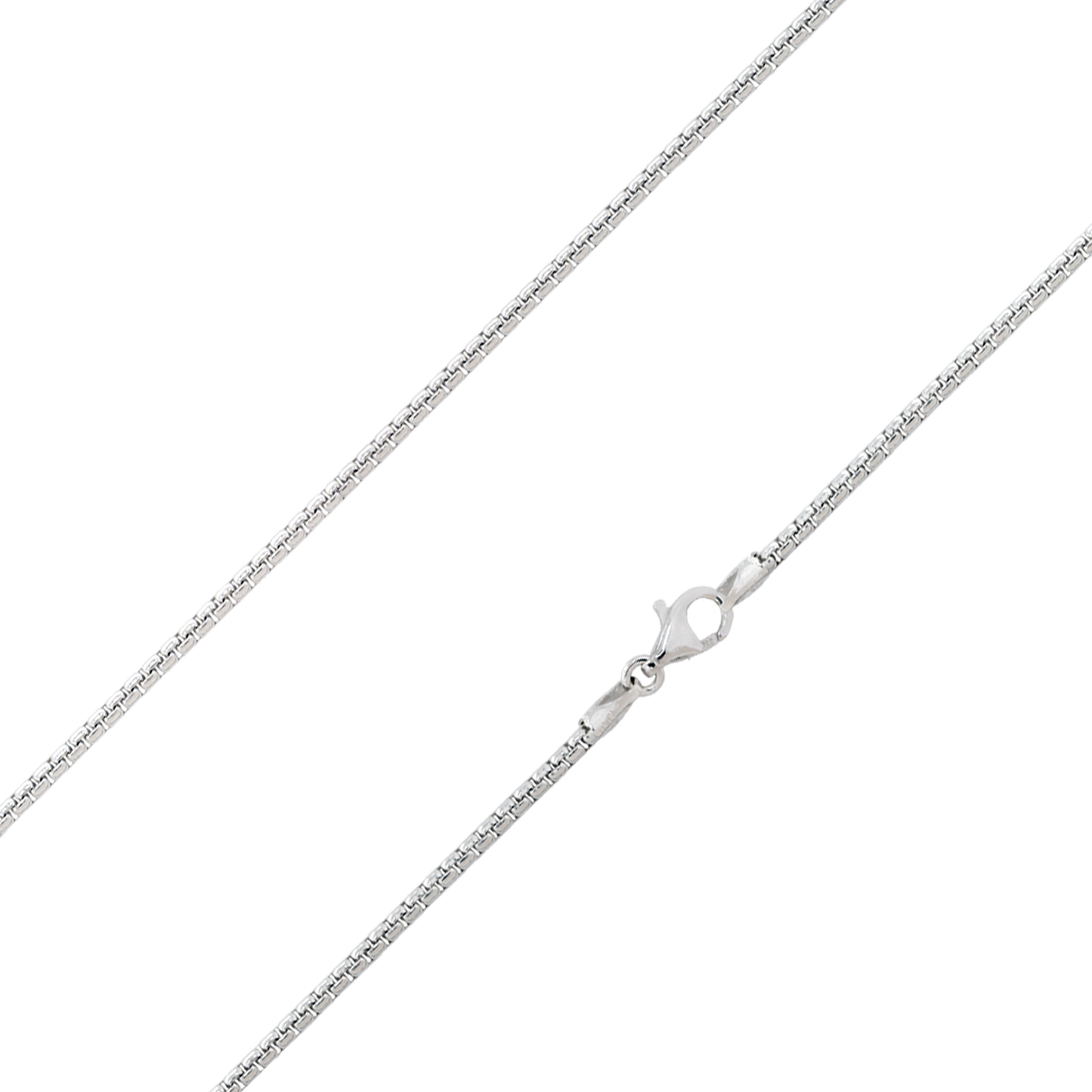 Sterling Silver Round Box Chain, 1.9mm