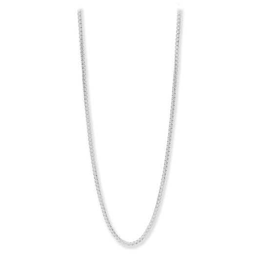 Made in Italy Round Box Chain Necklace, 2.5mm