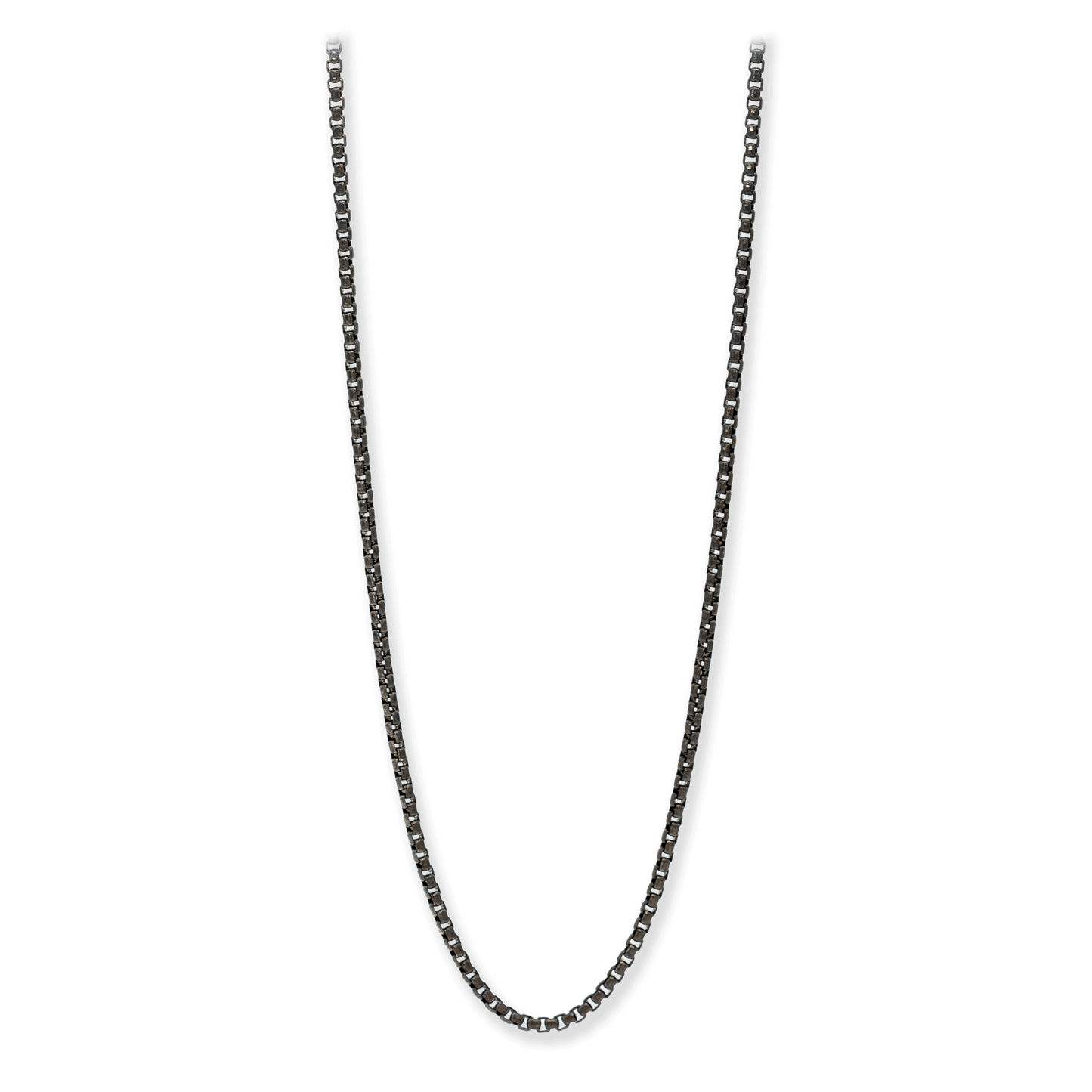 Franco Stellari Round Box Chain Necklace, 2.5mm Oxidized Finish