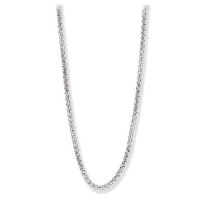 Round Box Neck Chain, 4mm in Sterling Silver