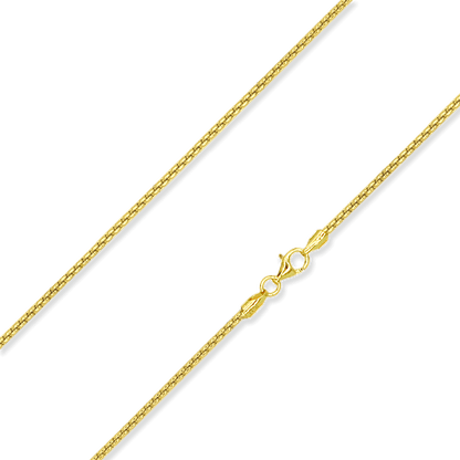 Italian Sterling Silver Yellow Gold 2mm Round Box Chain