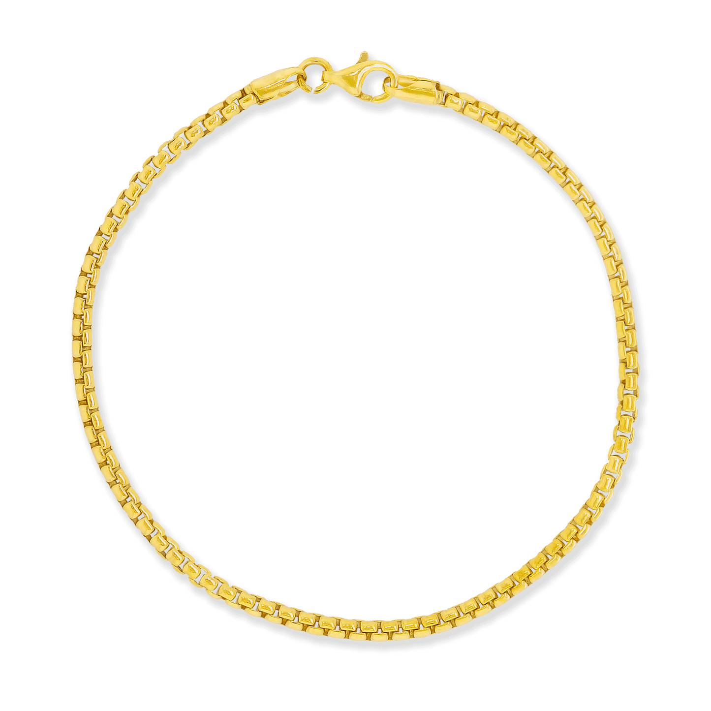 Made in Italy, Gold over Sterling Silver Round Box Bracelet