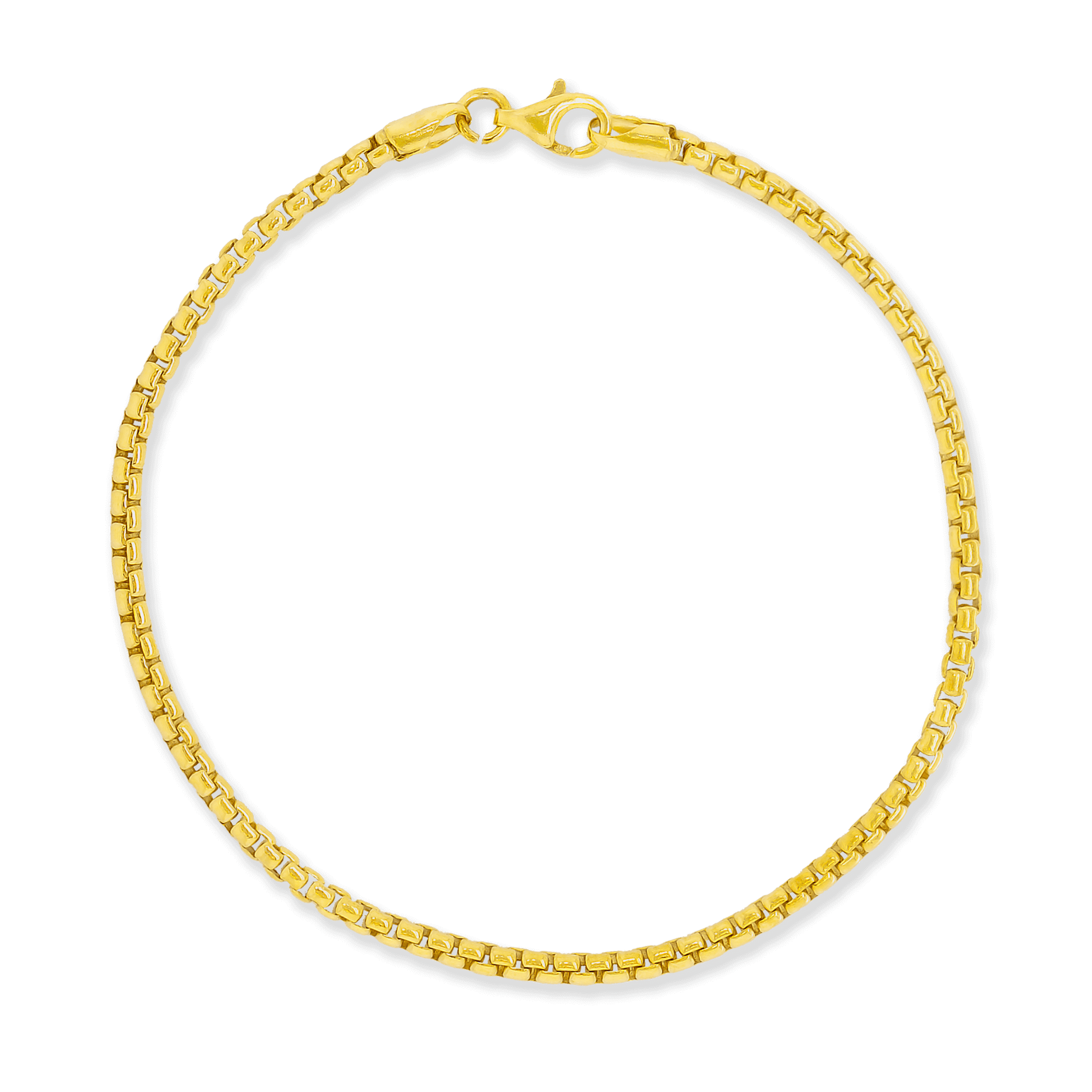 Made in Italy, Gold over Sterling Silver Round Box Bracelet