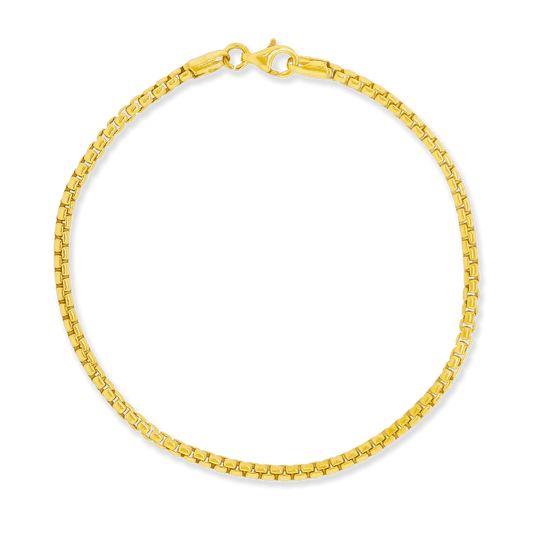 Made in Italy, Gold over Sterling Silver Round Box Bracelet